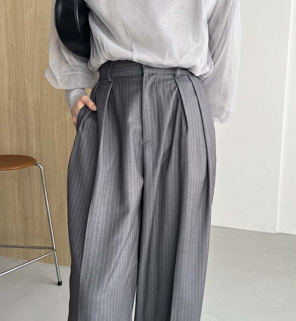  「【累計2万本突破！】【低身長・高身長サイズあり】2タックワイドパンツ」|チノ|