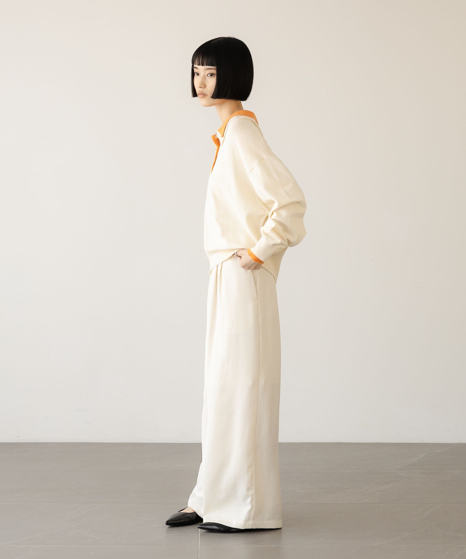 LOWRYS FARM「バイカラーニットポロＬＳ」|ニット・セーター|