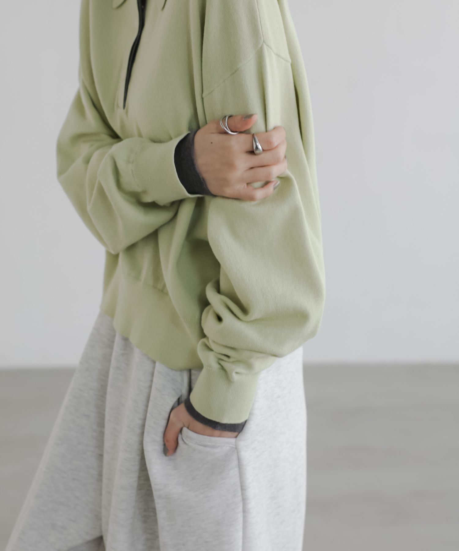 LOWRYS FARM「バイカラーニットポロＬＳ」|ニット・セーター|