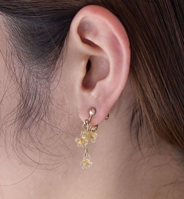 collex「【HARIO Lampwork Factory】イヤリングひとふさのミモザ イエ」|ピアス|