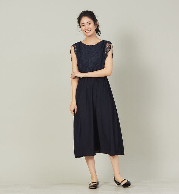 Rouge vif「レースコンビギャザーワンピース」|ワンピース|