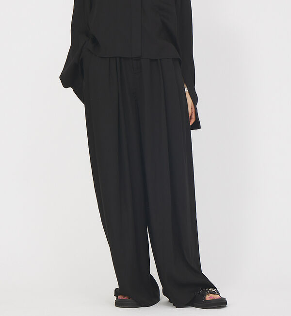 Rouge vif「【セットアップ対応】タックワイドパンツ」|その他|ブラック