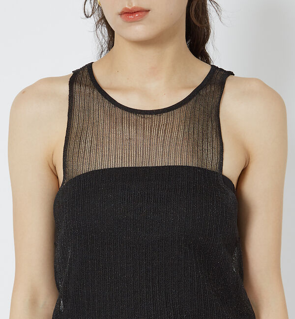 Rouge vif「針抜きシアーメタリックアメスリニット」|キャミソール|