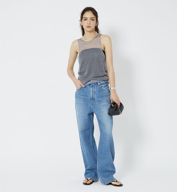 Rouge vif「針抜きシアーメタリックアメスリニット」|キャミソール|