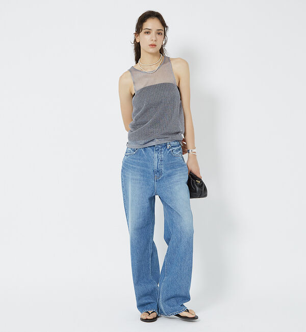 Rouge vif「針抜きシアーメタリックアメスリニット」|キャミソール|