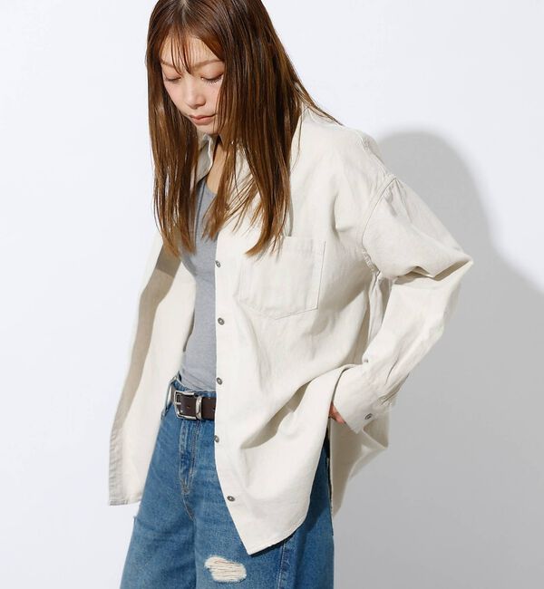 Rouge vif「【MICA&DEAL /マイカアンドディール】Denim shirt / デニム」|シャツ・ブラウス|グレー