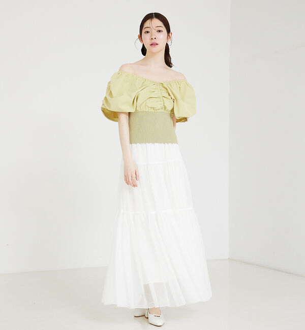 SELFIST「ニットドッキングバルーンブラウス」|シャツ・ブラウス|