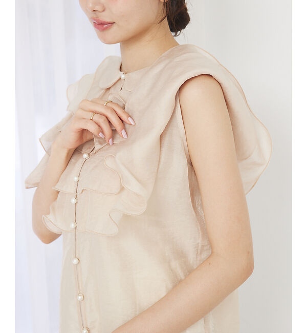 SELFIST「ラッフルフリルパールボタンブラウス」|シャツ・ブラウス|