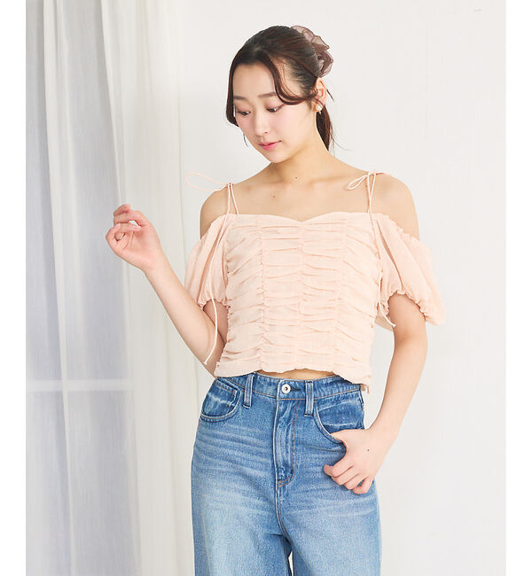 SELFIST「3WAYオフショルギャザーブラウス」|シャツ・ブラウス|