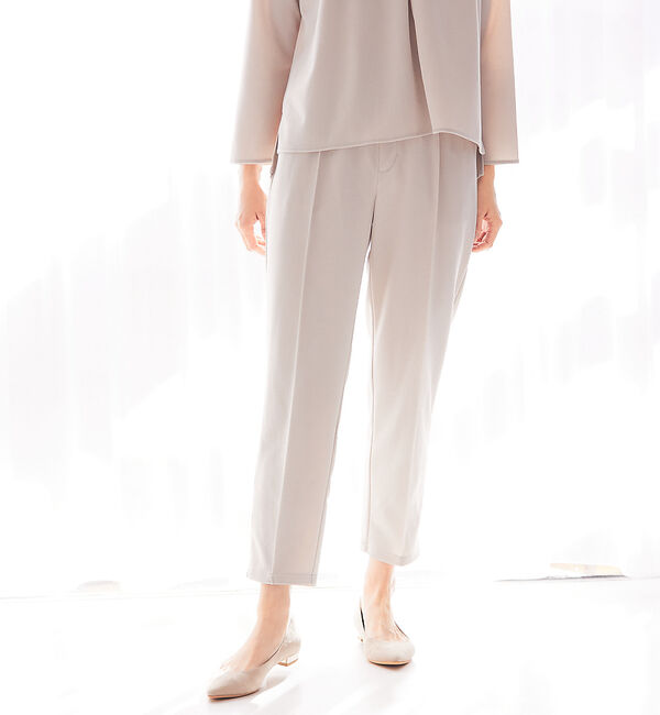 abahouse mavie「カットジョーゼットイージーテーパードパンツ」|その他|グレージュ