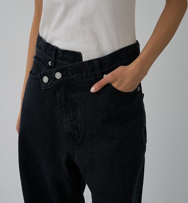 abahouse mavie「クロスウエストワイドデニム」|デニム|