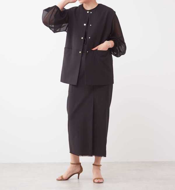 Liesse「ラップ風フリンジタイトスカート（セットアップ対応）」|スカート|