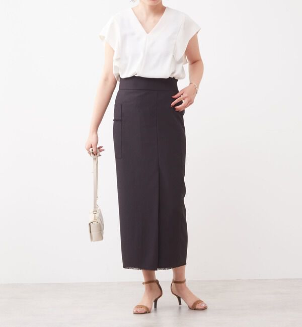 Liesse「ラップ風フリンジタイトスカート（セットアップ対応）」|スカート|