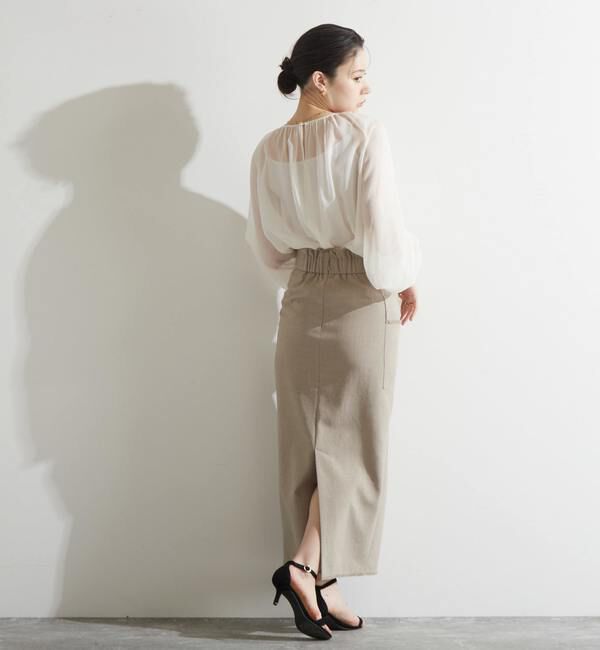 Liesse「ラップ風フリンジタイトスカート（セットアップ対応）」|スカート|