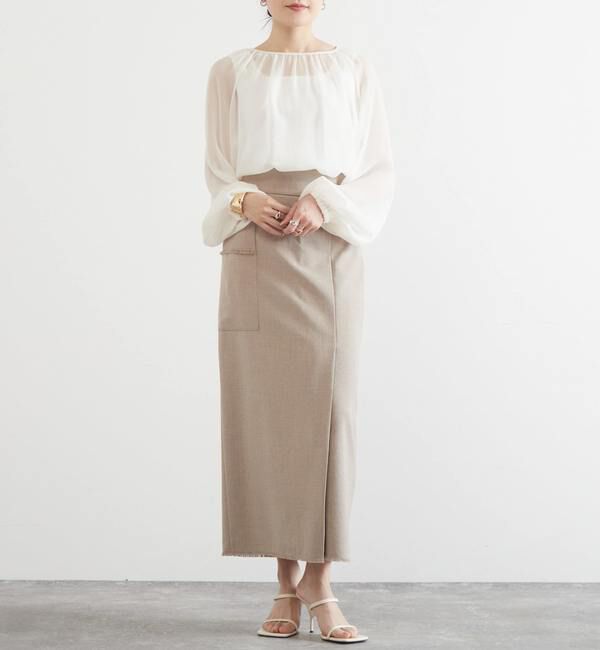 Liesse「ラップ風フリンジタイトスカート（セットアップ対応）」|スカート|