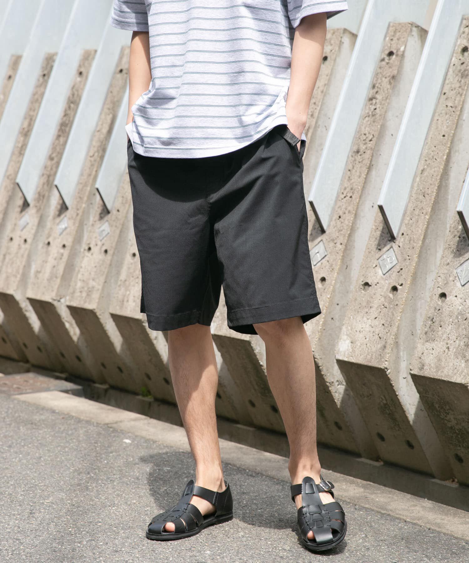 URBAN RESEARCH DOORS「FORK&SPOON　TEC LINENショートパンツ」|その他|ブラック