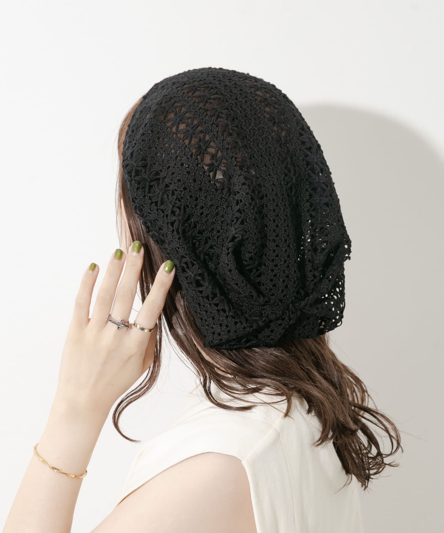 SMELLY「クロシェレースビーニー」|ニット帽|