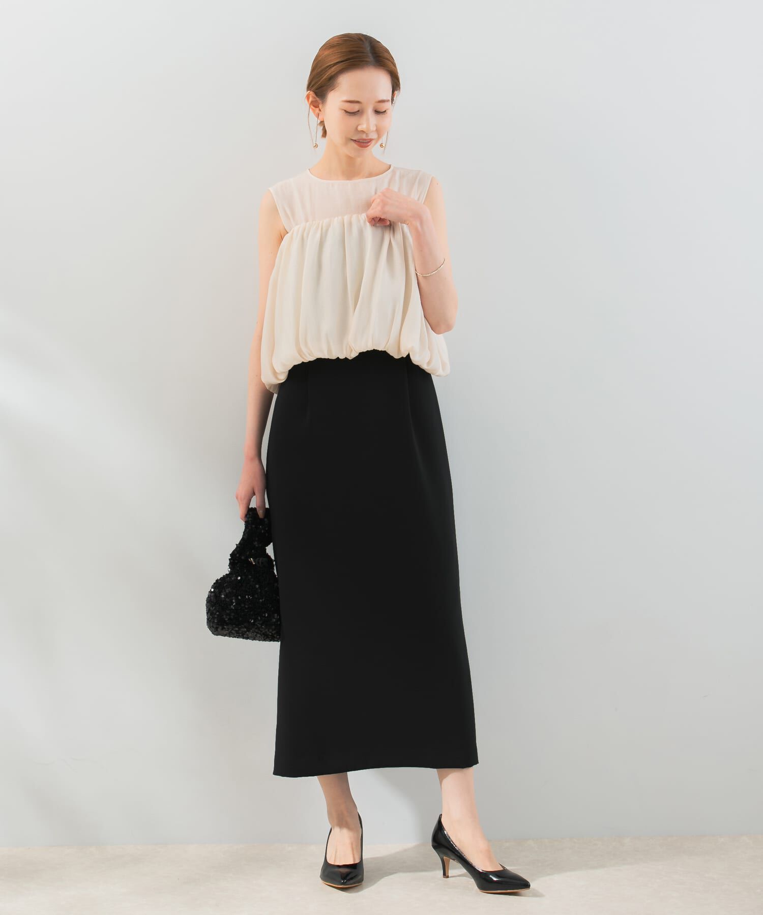 URBAN RESEARCH ROSSO「マルチWAYシアーオフショルドレス」|ワンピース|ブラック