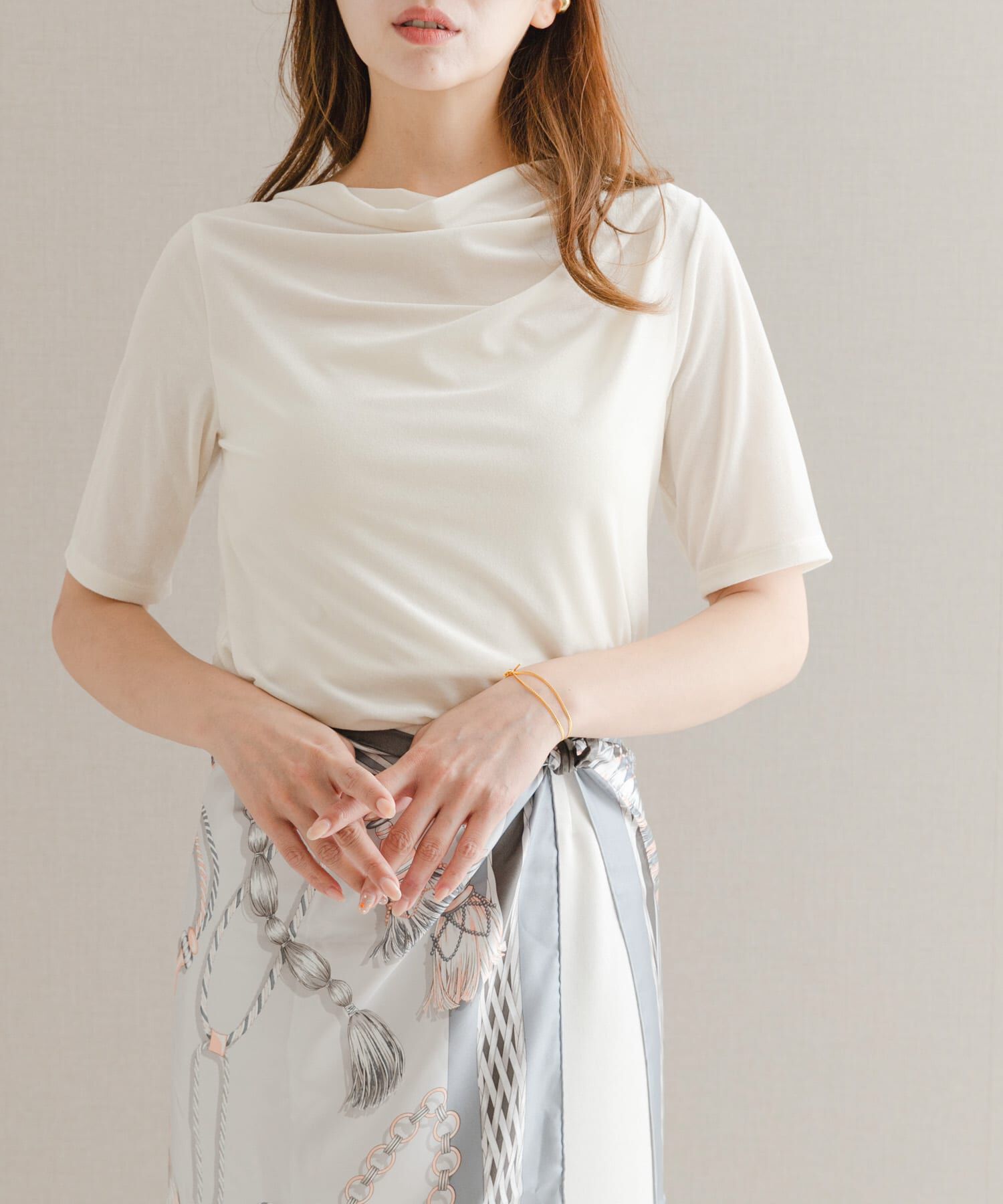 URBAN RESEARCH ROSSO「シアーストレッチベロアカットソー」|Tシャツ・カットソー|オフホワイト