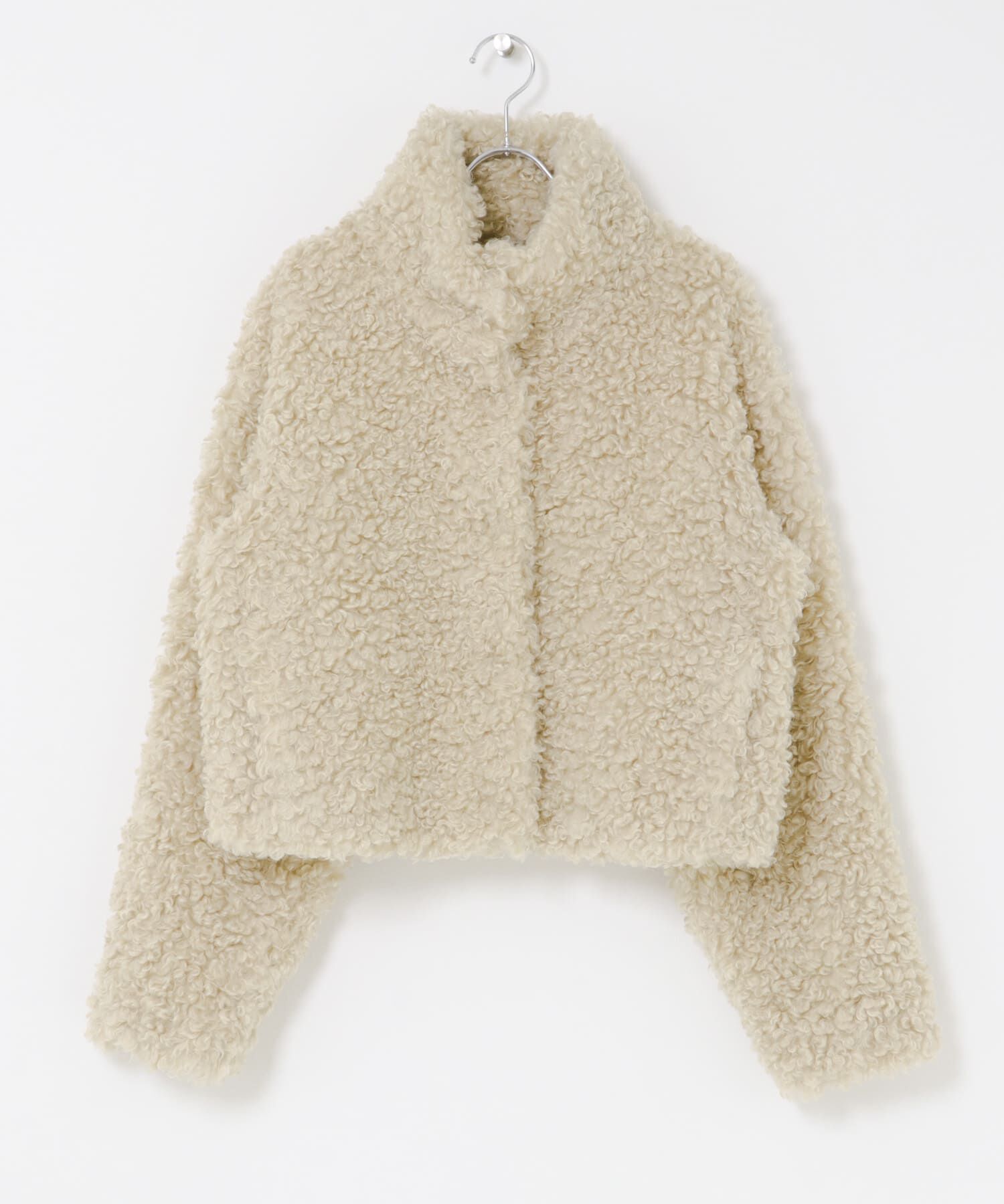  「フォルムボアジャケット」|ノーカラーコート|