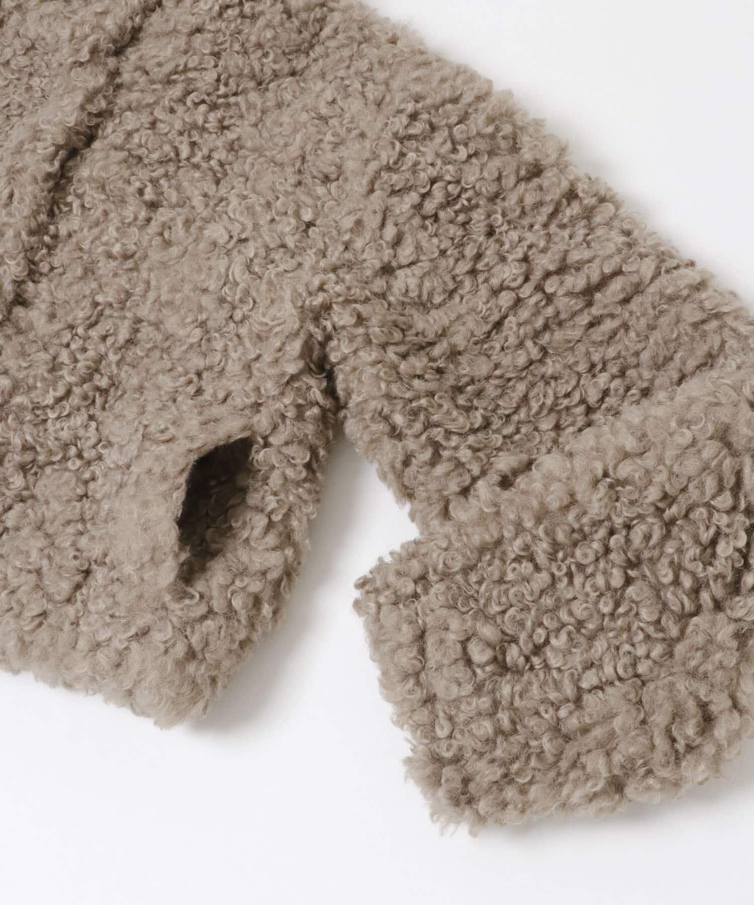  「フォルムボアジャケット」|ノーカラーコート|