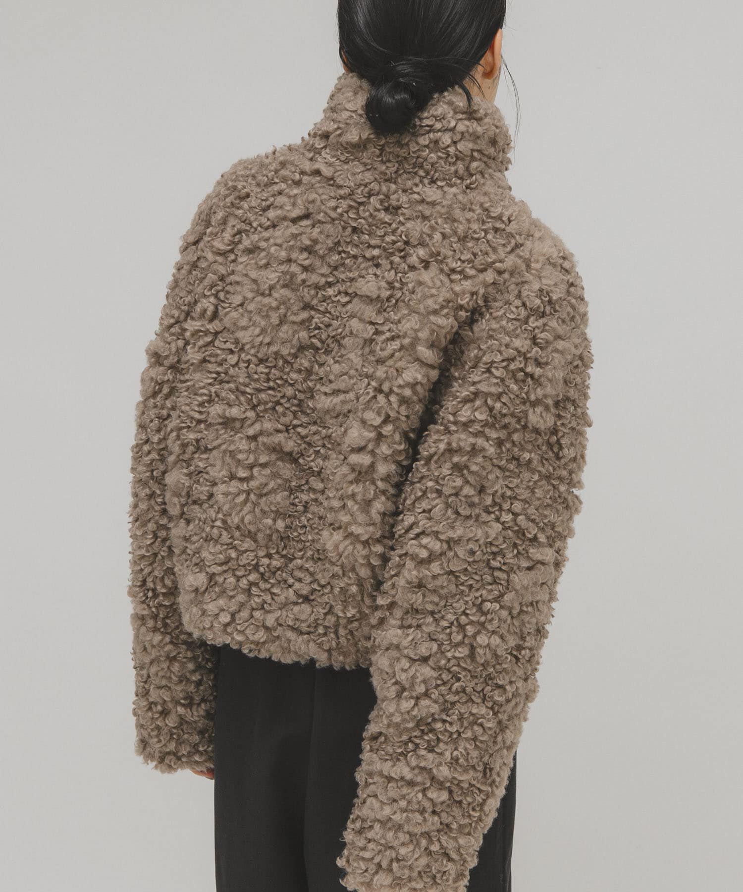  「フォルムボアジャケット」|ノーカラーコート|