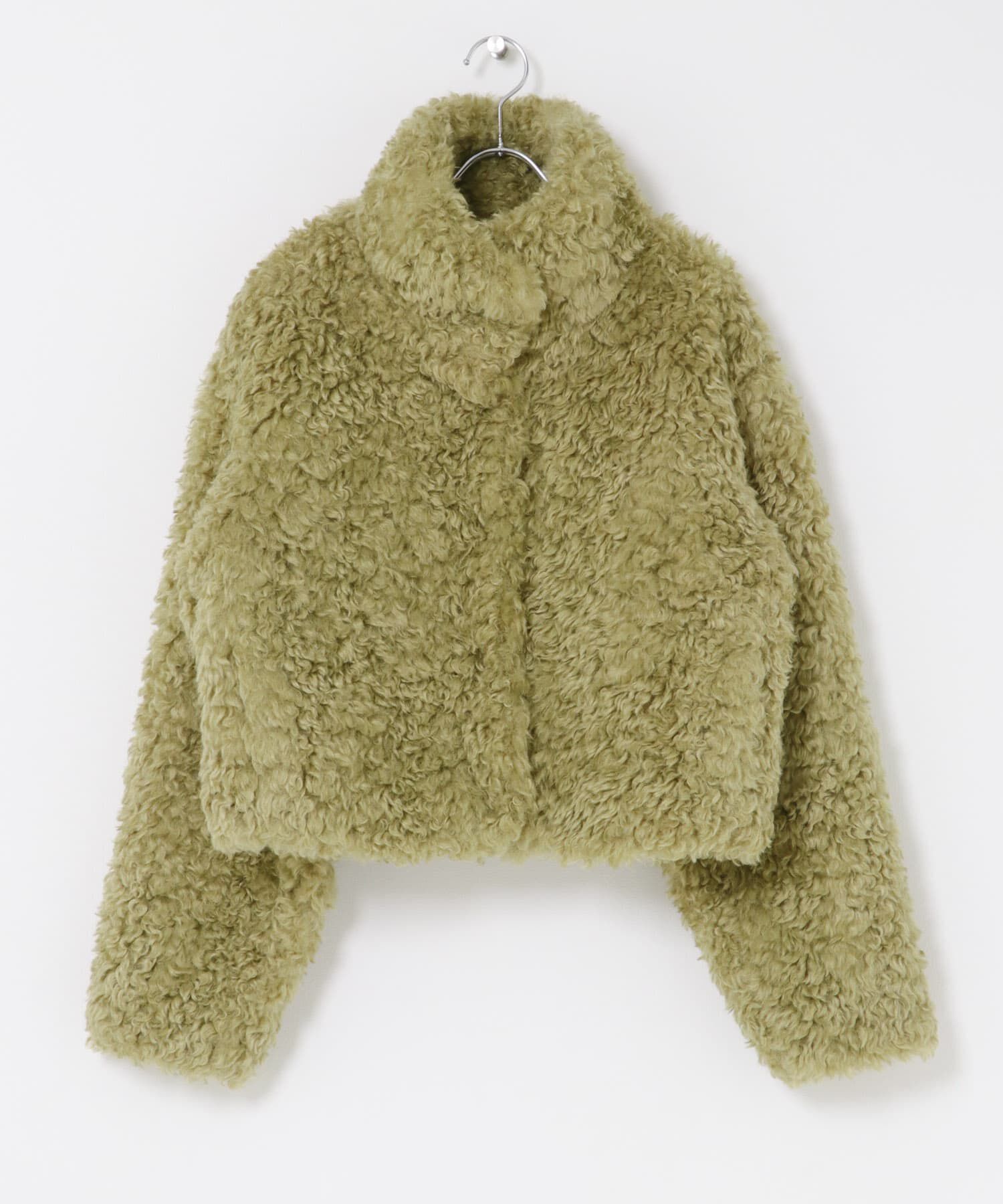  「フォルムボアジャケット」|ノーカラーコート|