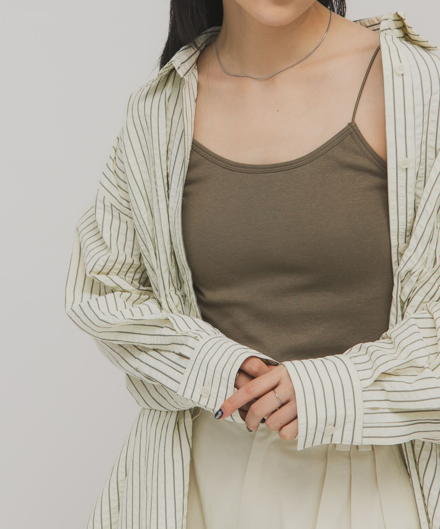  「スパゲティストラップカップ付きキャミ」|キャミソール|