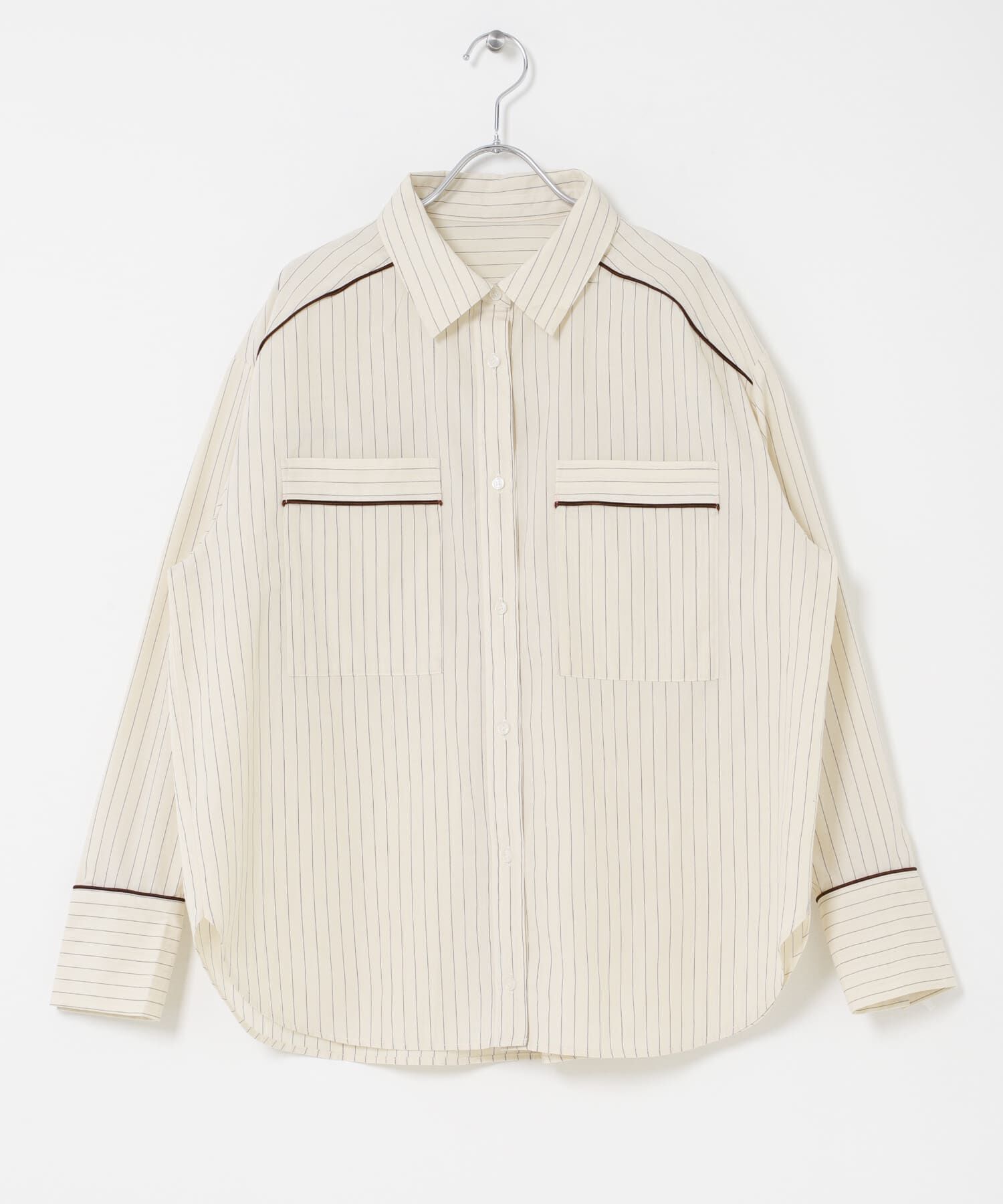  「ストライプBIGシャツ」|シャツ・ブラウス|
