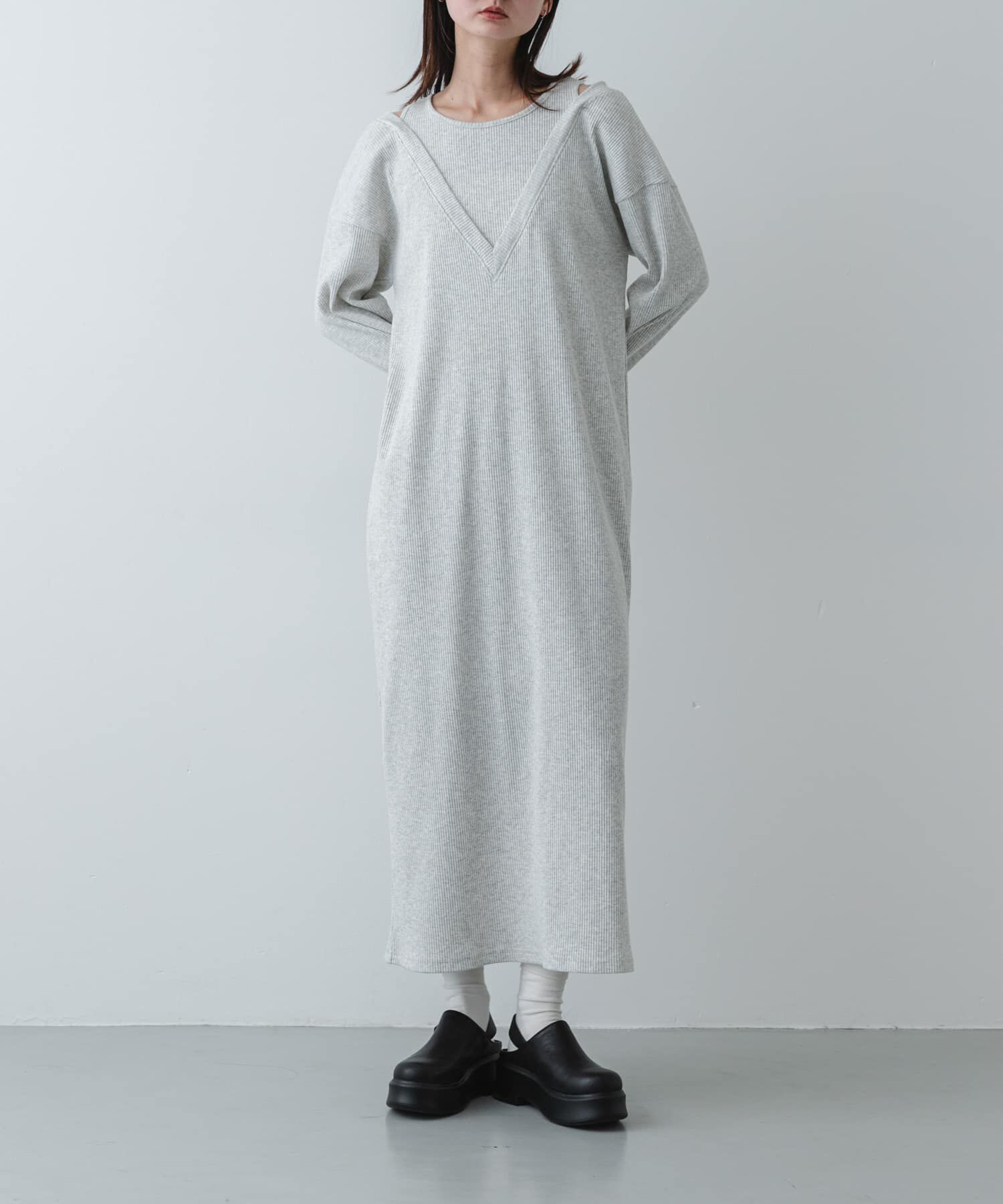 SENSE OF PLACE by URBAN RESEARCH「レイヤードネックリブワンピース」|ワンピース|