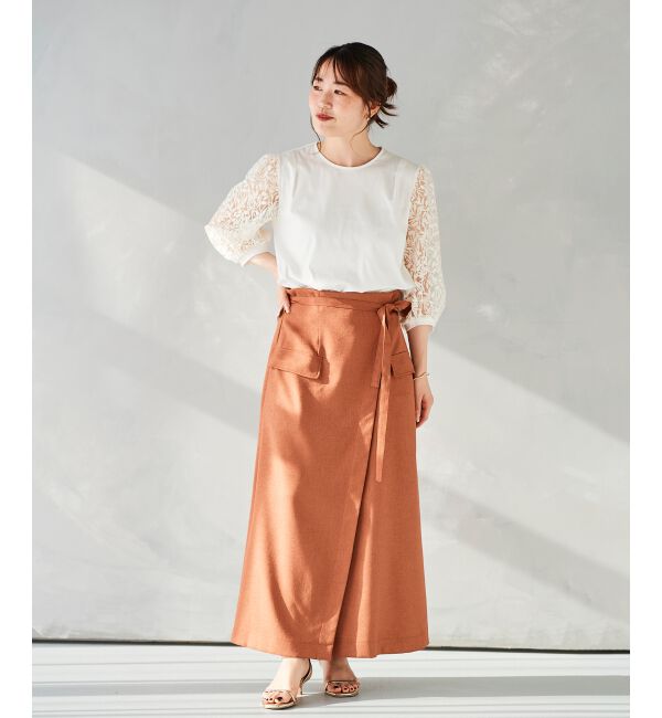 le.coeur blanc「《手洗い可能》ラップライクフレアスカート」|スカート|