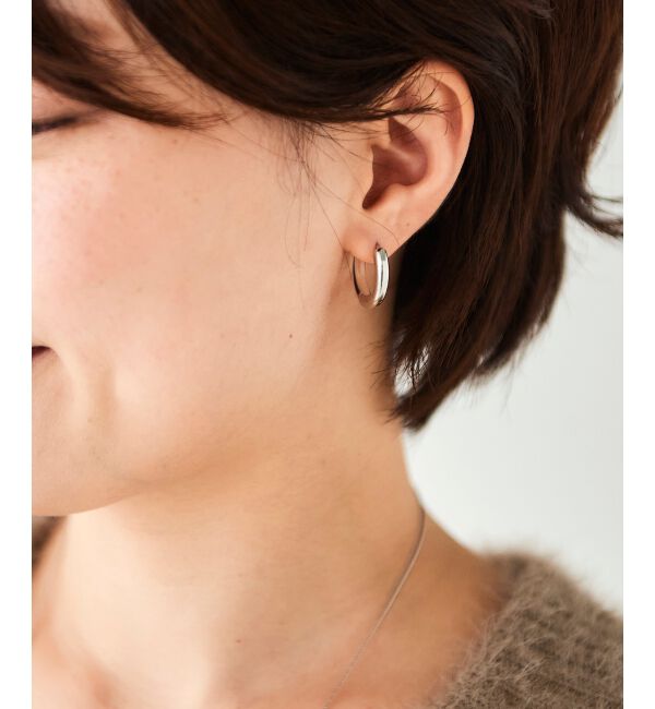 le.coeur blanc「クリア&times;フープピアス」|ピアス|