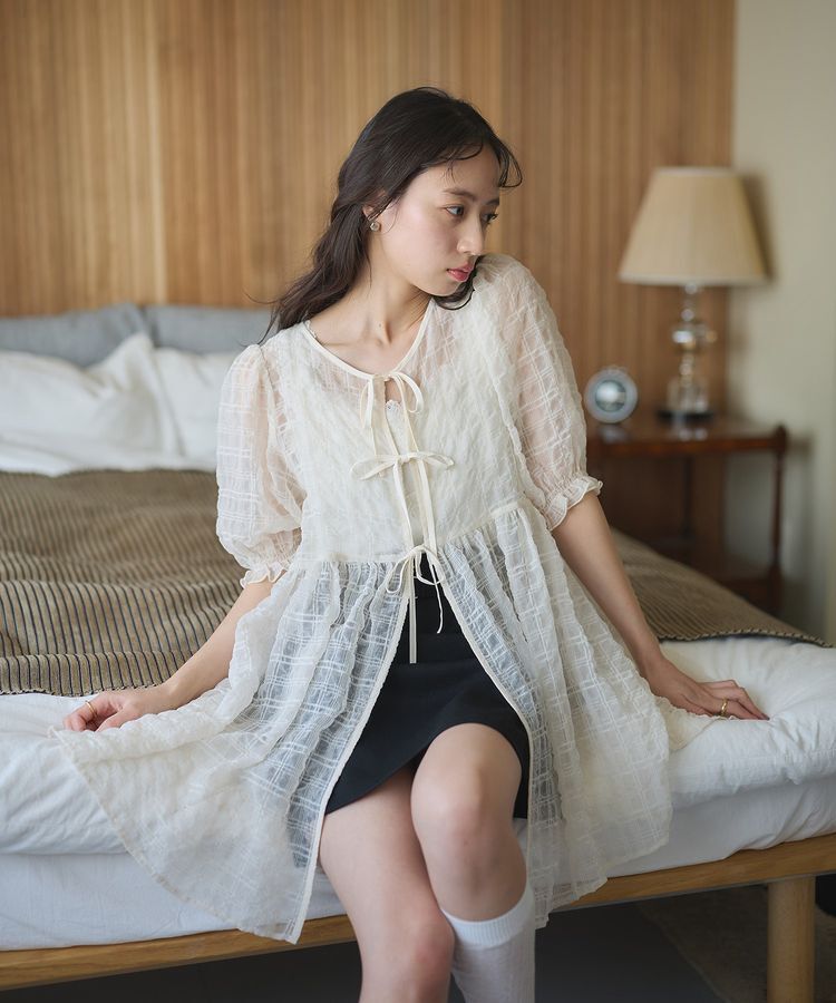 earth music&ecology「【WEB限定】シアーパフチュニック」|チュニック|