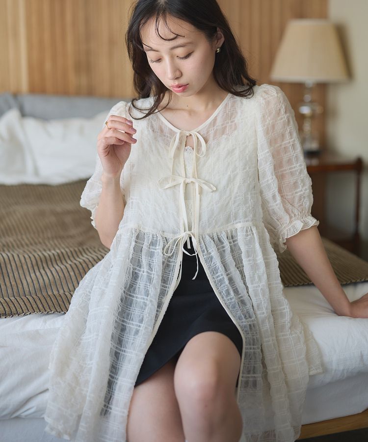 earth music&ecology「【WEB限定】シアーパフチュニック」|チュニック|