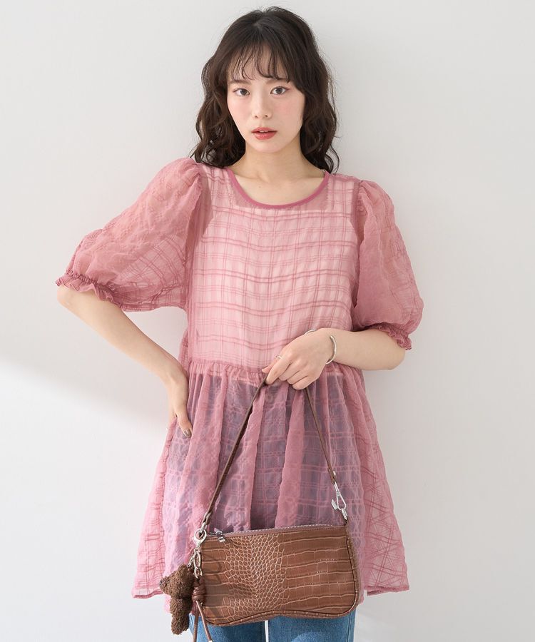 earth music&ecology「【WEB限定】シアーパフチュニック」|チュニック|