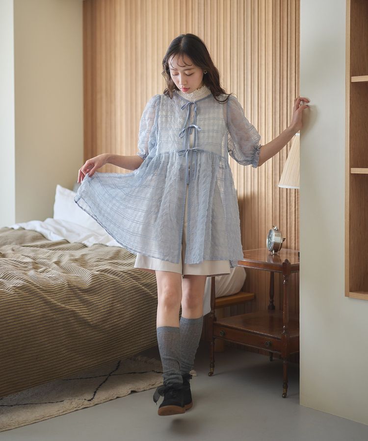 earth music&ecology「【WEB限定】シアーパフチュニック」|チュニック|