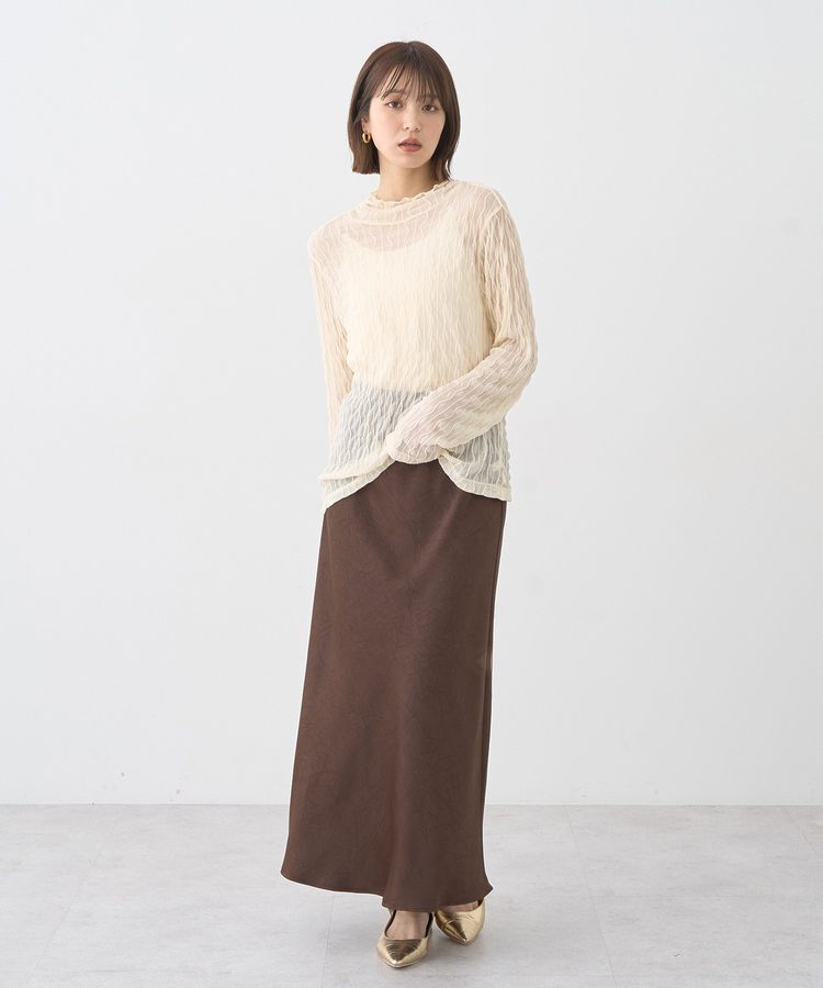 earth music&ecology「ハイネックシアーうねうねプルオーバー」|Tシャツ・カットソー|