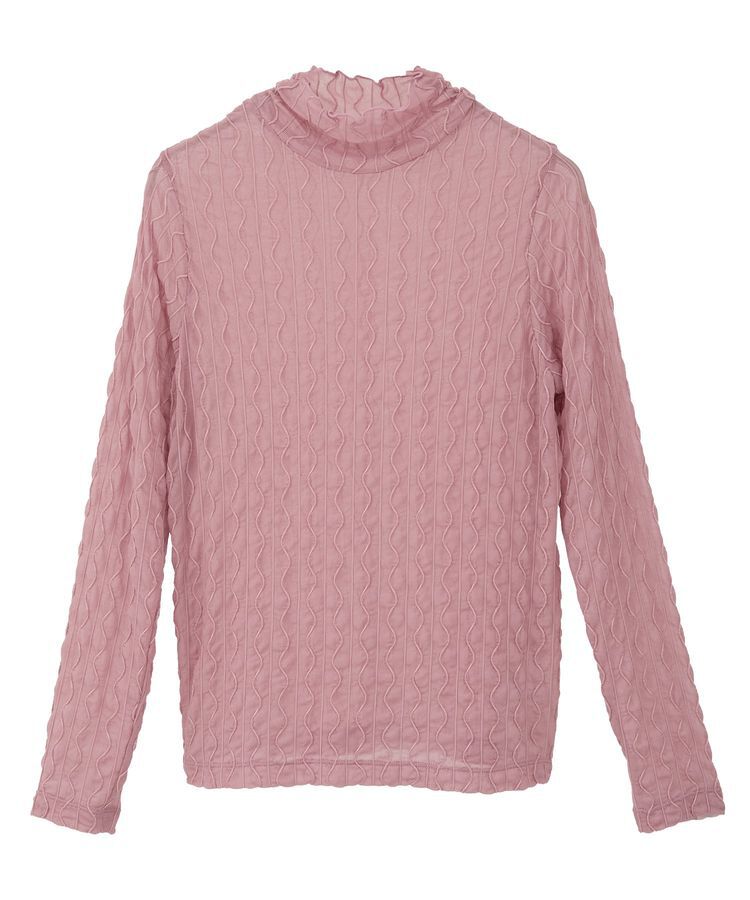 earth music&ecology「ハイネックシアーうねうねプルオーバー」|Tシャツ・カットソー|