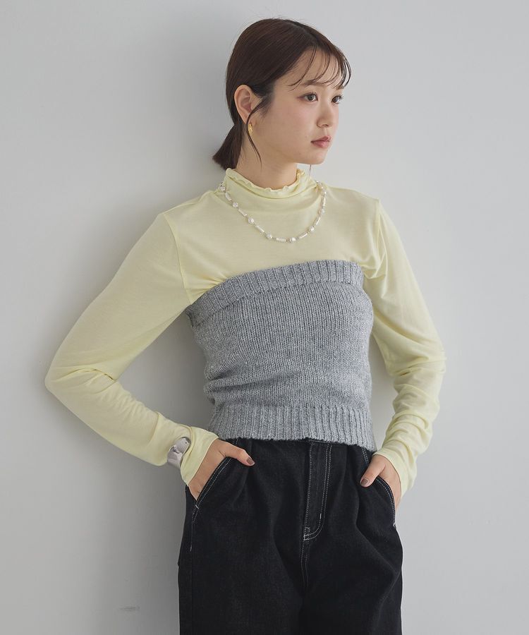 earth music&ecology「SET2点フラワースパンコールカーデ＋ビスチェ」|カーディガン|