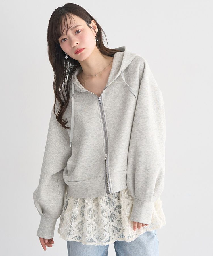 earth music&ecology「エアもちフーディブルゾン」|スウェット・ジャージ|