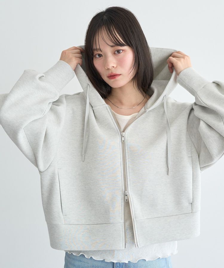 earth music&ecology「エアもちフーディブルゾン」|スウェット・ジャージ|Gray Mixture