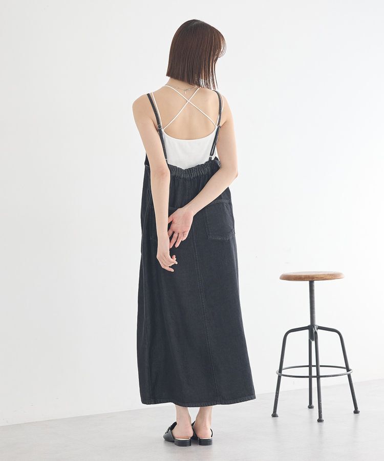 earth music&ecology「ダブルジップデニムキャミワンピース」|ワンピース|