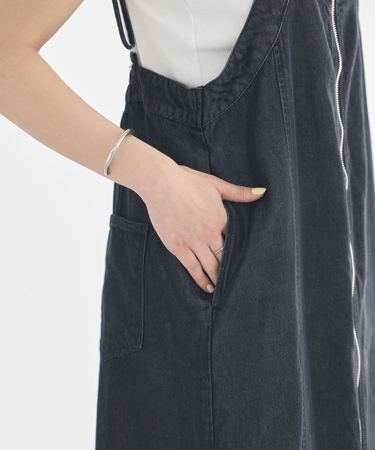 earth music&ecology「ダブルジップデニムキャミワンピース」|ワンピース|