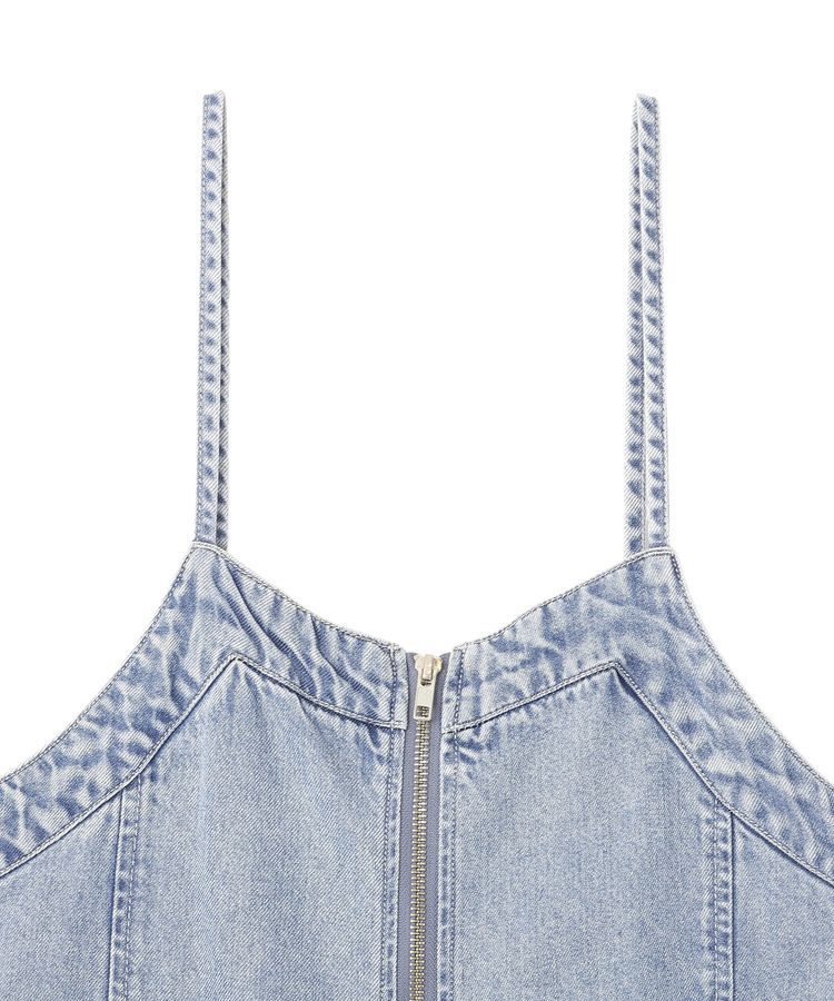 earth music&ecology「ダブルジップデニムキャミワンピース」|ワンピース|