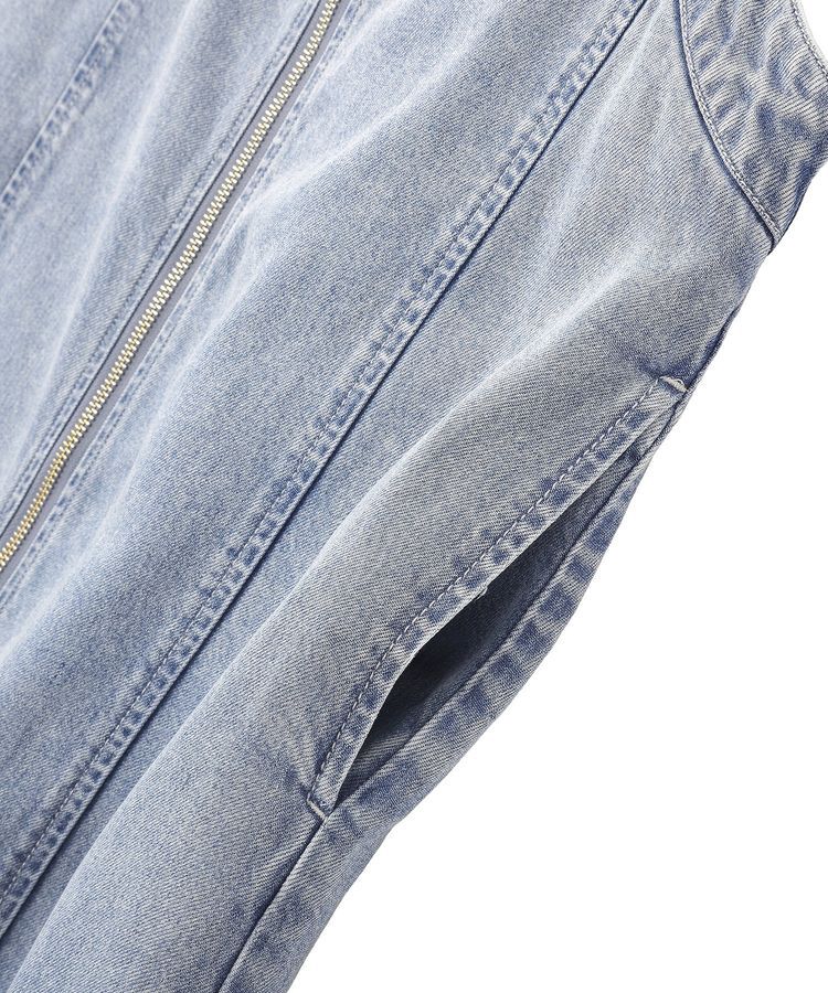 earth music&ecology「ダブルジップデニムキャミワンピース」|ワンピース|