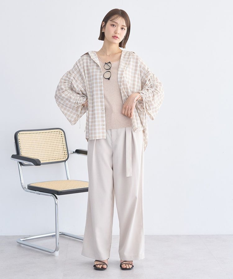 earth music&ecology「エッジチュールラメテレコタンクトップ」|インナー|