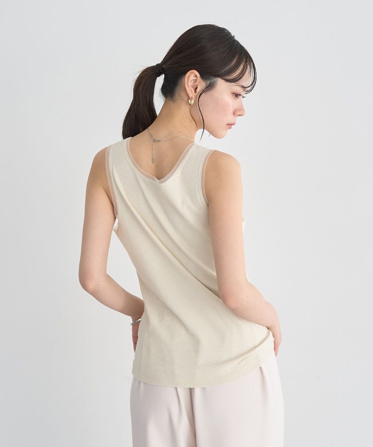 earth music&ecology「エッジチュールラメテレコタンクトップ」|インナー|