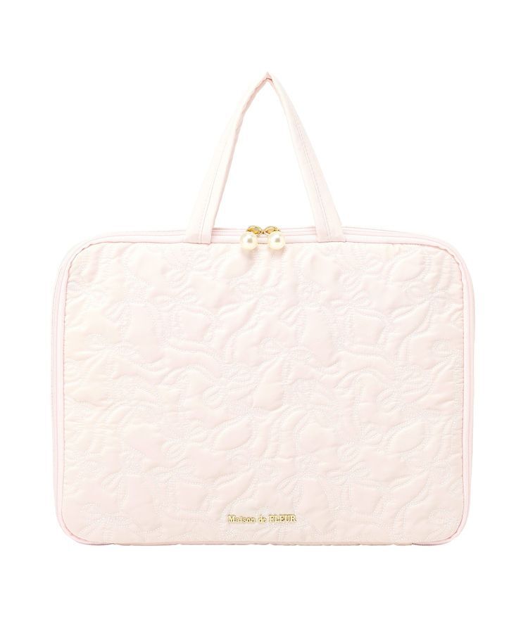 Maison de FLEUR「【PCスタンド内蔵】リボン柄キルティングPCケース」|その他|