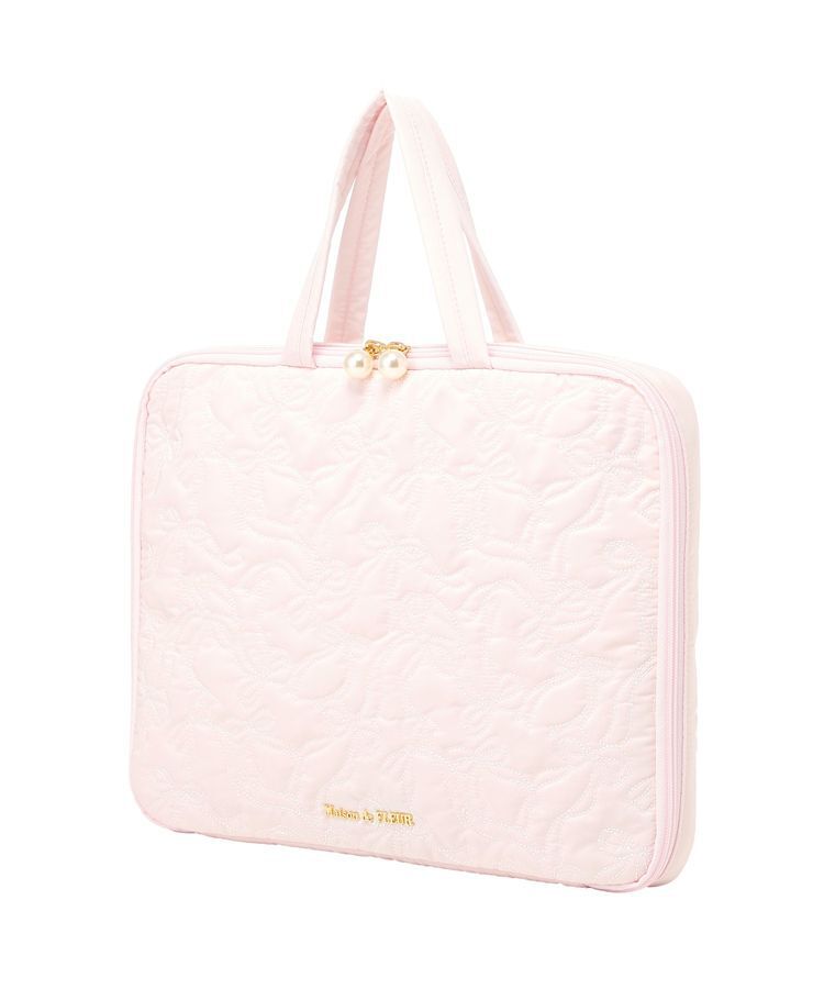 Maison de FLEUR「【PCスタンド内蔵】リボン柄キルティングPCケース」|その他|