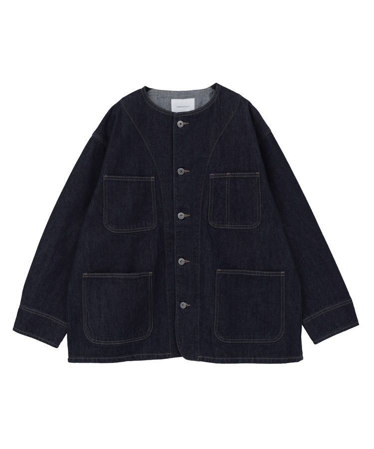 AMERICAN HOLIC「ノーカラーデニムカバーオール」|テーラードジャケット|